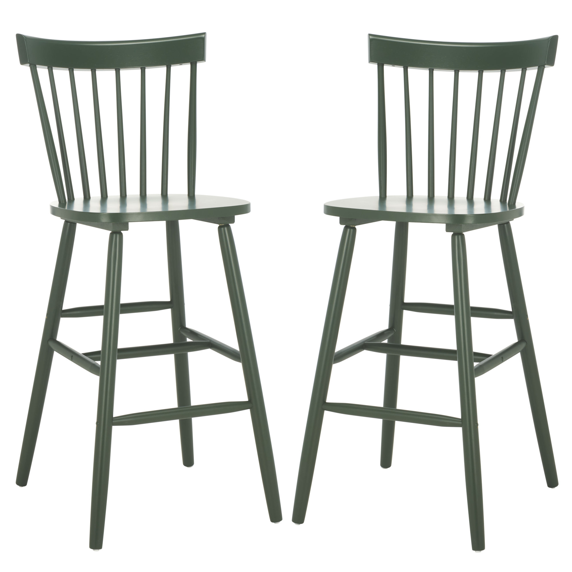 Stacee Solid Wood Bar & Counter Stool, Garden Green, Bar Stool (29" Seat Height)