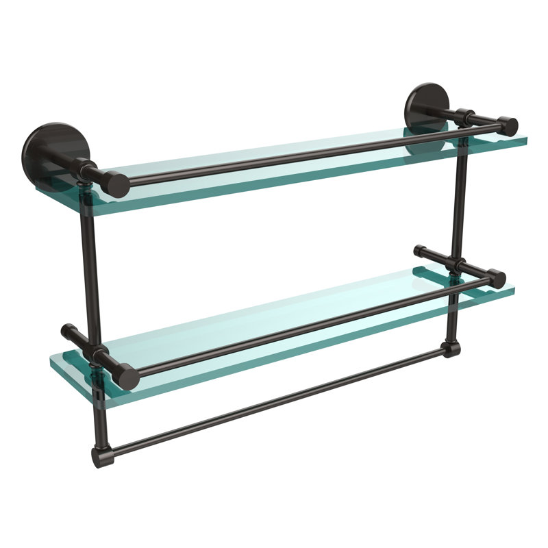 Dalston 2 Piece Tiered Shelf with Towel Bar, Oil Rubbed Bronze, 12"H x 22"W x 5"D