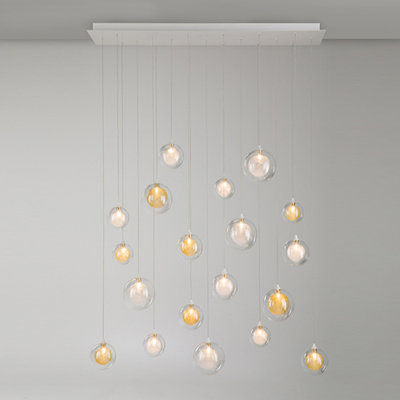 19 - Light Clear/White Cluster Pendant