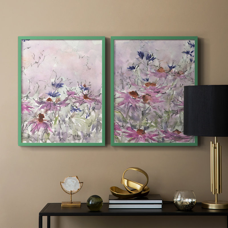 Impression florale I-Premium de Floral Entertainment - prête à être accrochée - aucun clou requis - aucun clou requis, Gris
