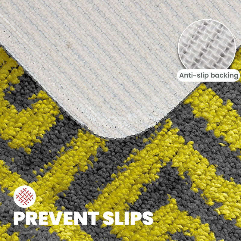 Akinori Polypropylene Plastic Non-Slip Bath Mat, Ochre