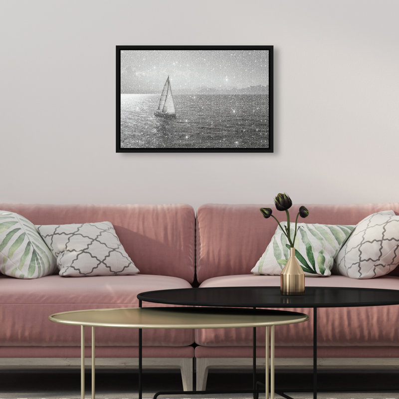 Edge Of Silence Print by Oliver Gal, 31"H x 46"W, Black Floater Frame