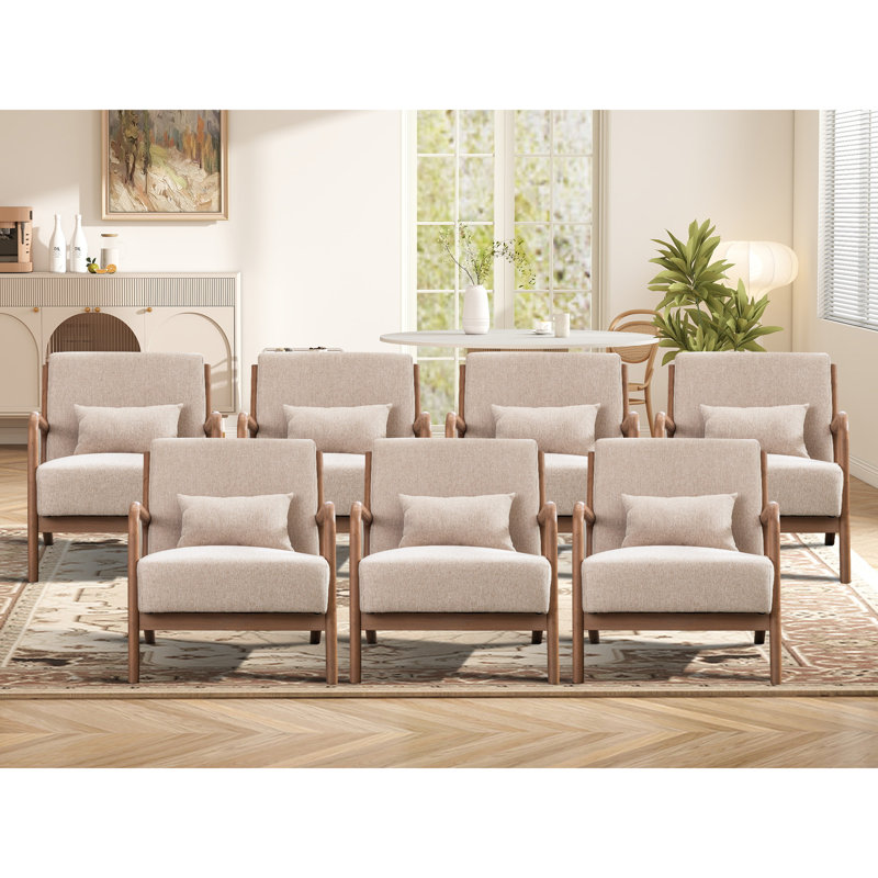 Chaise d'appoint rembourrée de 25,78 po de large avec un coussin supplémentaire Cashel (ensemble de 7) Cashel