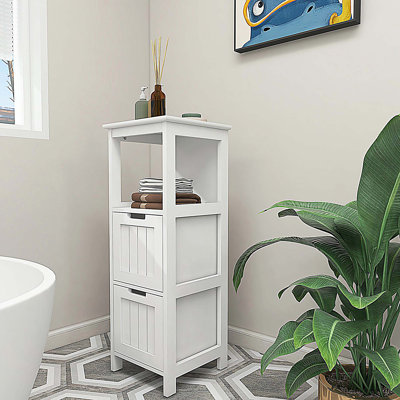 Armoire de rangement pour salle de bain avec 2 tiroirs et 1 tablette