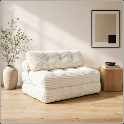Canapé-lit pliant 2 en 1 avec appui-tête et coussin lombaire