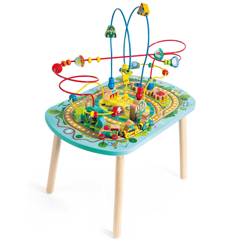 Hape: Table tournante de labyrinthe de chemin de fer - Jouet de labyrinthe en bois avec graphisme animal