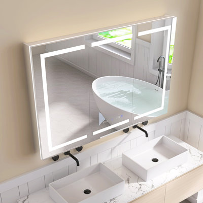 Armoire à pharmacie 54 po x 36 po pour salle de bain avec miroir DEL