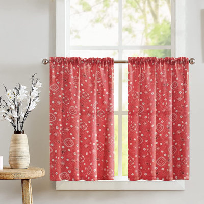 Cotton Blend Paisley Tailored Cafe Curtain