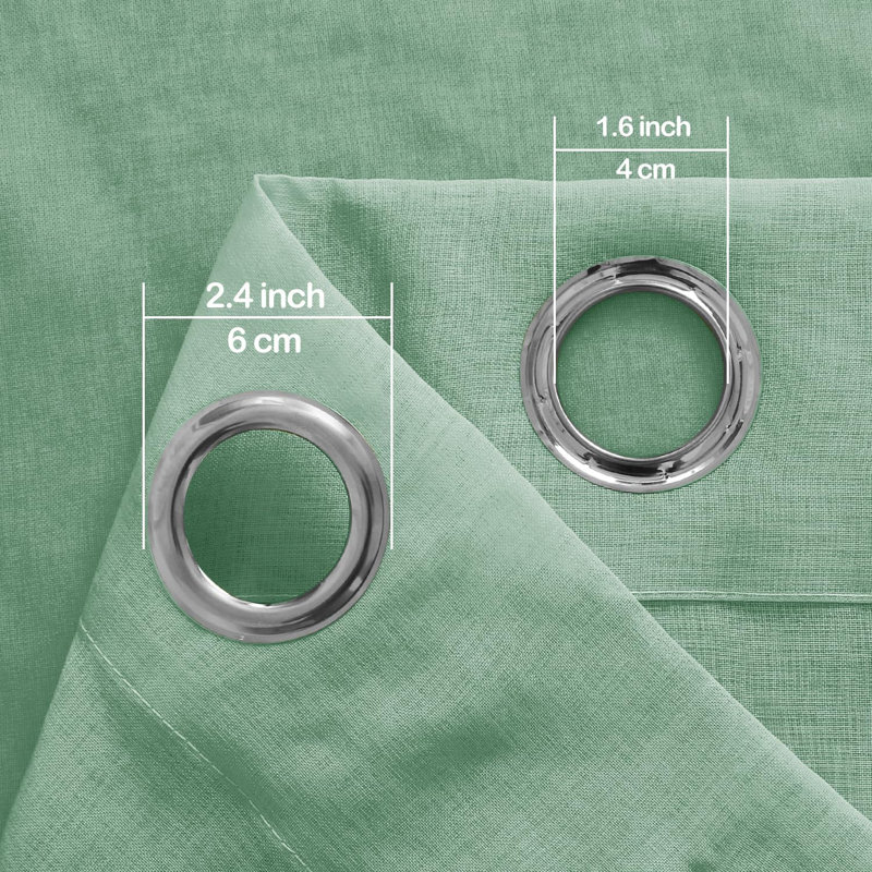 2 Panels Ombre Sheer Curtains - Faux Linen Gradient Semi Voile Grommet Top Drapes for Bedroom and Living Room Decor