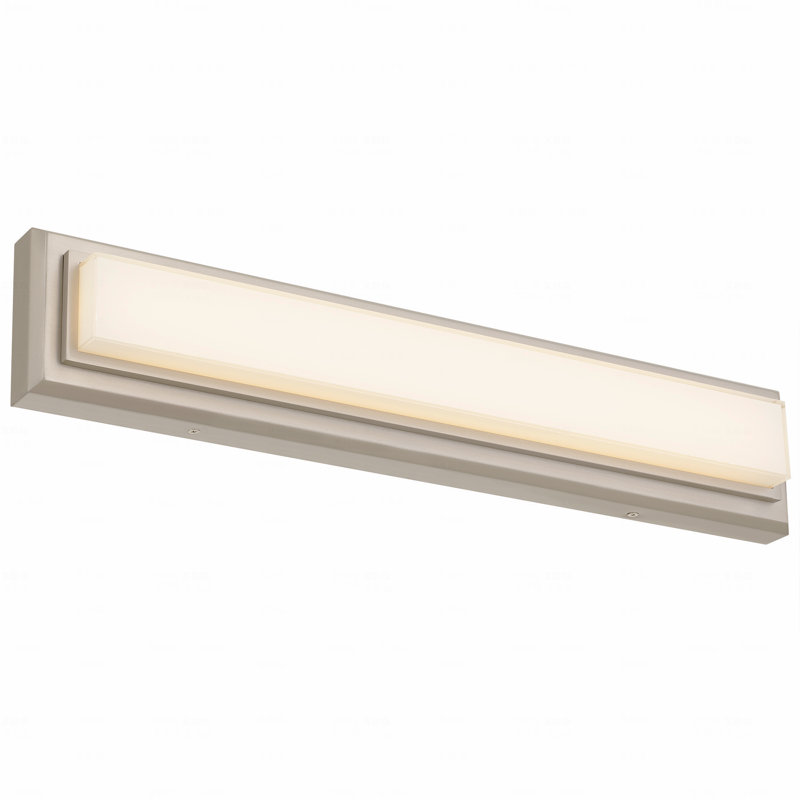 Matériau en métal au fini nickel brossé 24 po avec fonction d'éclairage à DEL intégrée pour salle de bain, Nickel brossé