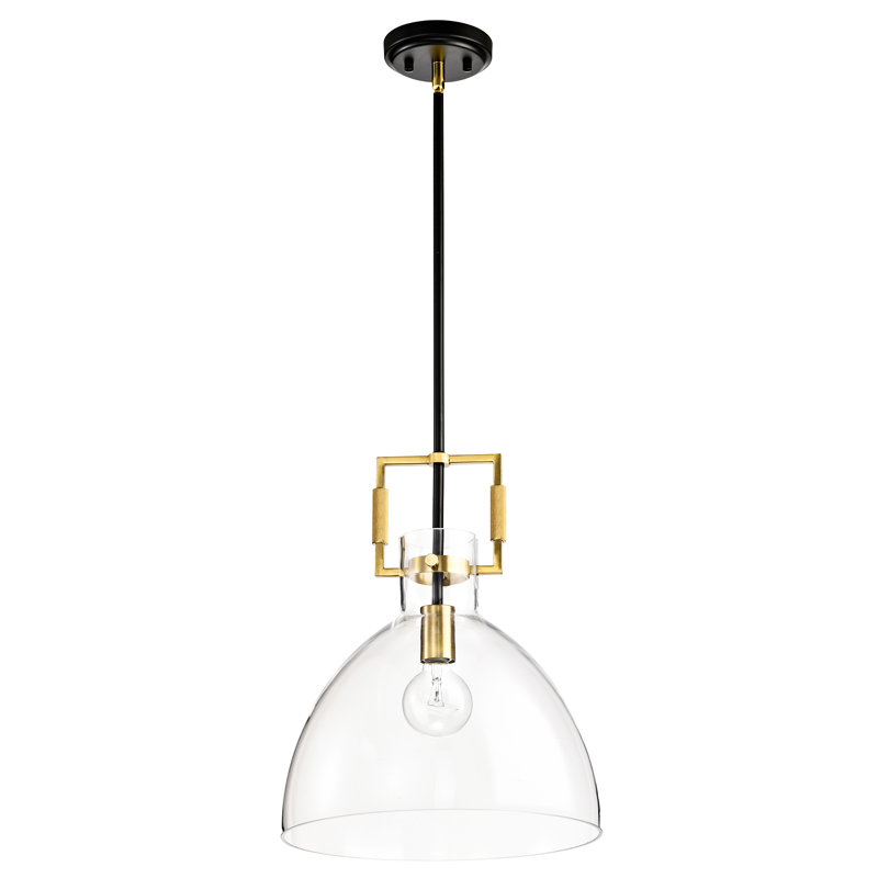 Southwest 1 - Light Matte Black/Gold Single Pendant, 16" H x 13.75" W x 13.75" D
