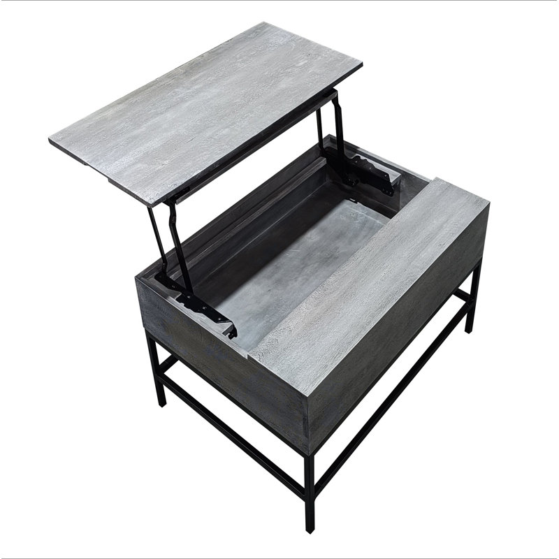 Table basse à plateau relevable gris