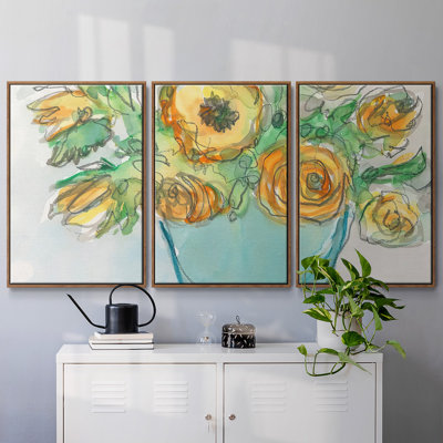 "Spring Floral Accent II", reproduction sur toile 3 pièces