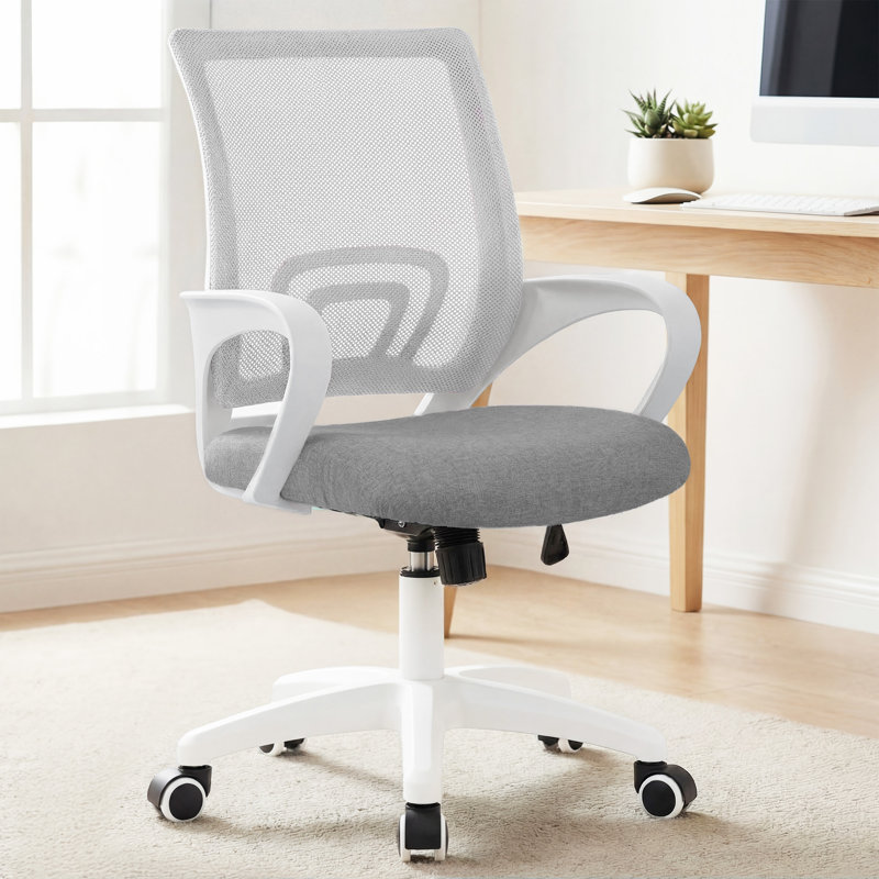 Ergonomic Mesh Commercial Use Office Task Chair, White/Gray, 1 - piece