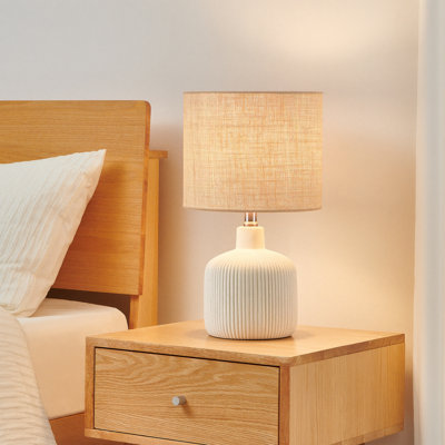 Lampe de table 17,75 en céramique blanc crème