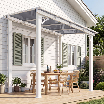 8 Ft. W x 5 Ft. D Outdoor Metal Pergola with Sloped Roof Patio Gazebo for Backyard, Deck