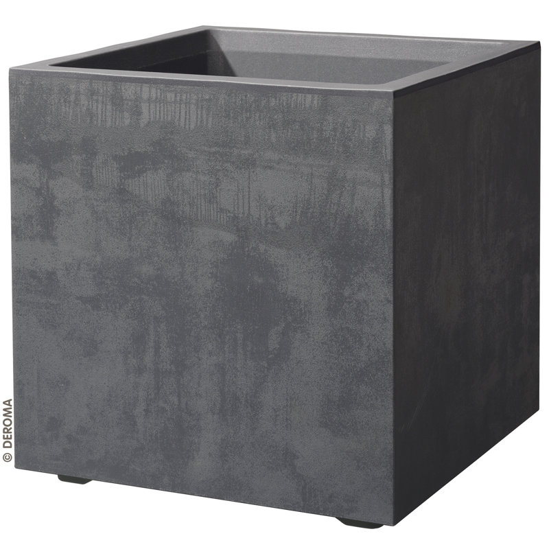 Boîte à fleurs en plastique Kerra, Gris anthracite, H 15,4 po x l 15,4 po x P 15,4 po