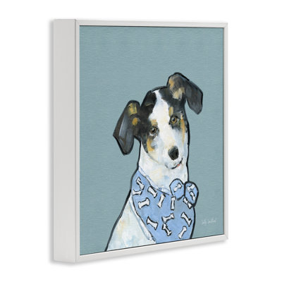 Dog with Bone Bandana Giclee Art, design by Sally Swatland