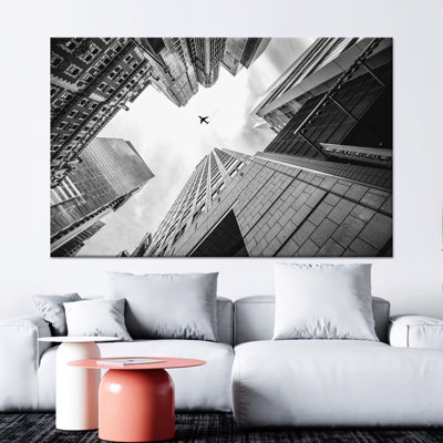 Toile urbaine, reproduction d'art sur fond noir et blanc, 1P