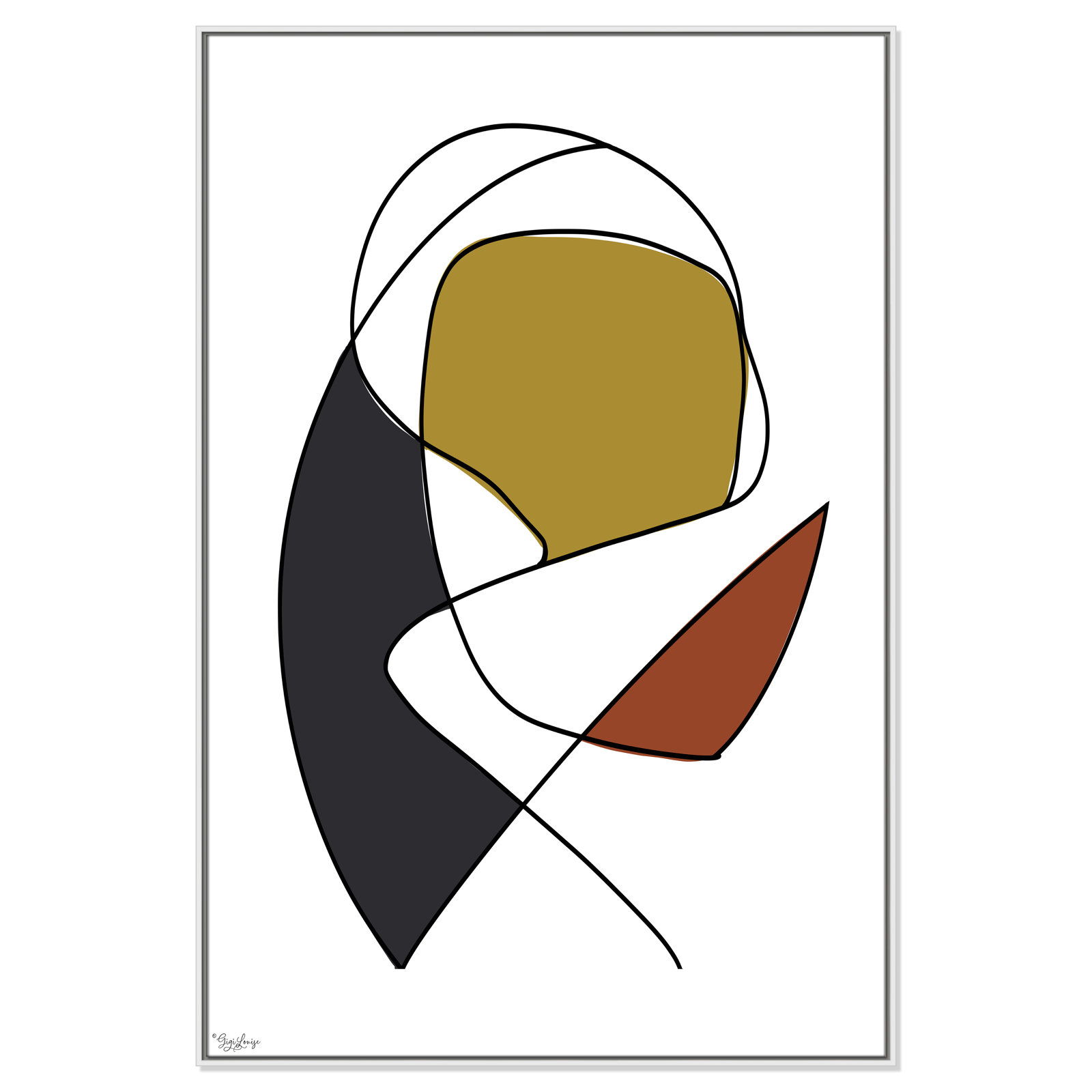 Paige "Abstract Tribeca 3" Print, 61.5" H x 41.5" W x 2" D, White