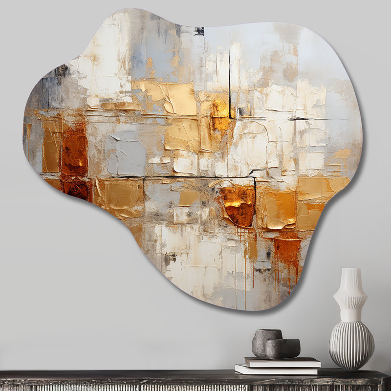 «Clemmy - Abstract Collages Cloud», impression sur métal asymétrique moderne, H 22 po x l 30 po
