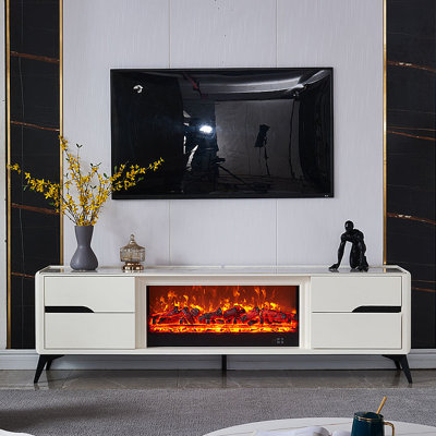 Modern simulation electronic fireplace TV cabinet
