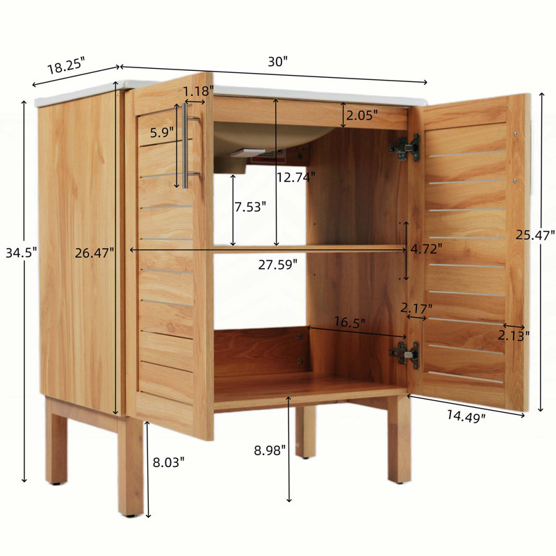Charming Mid-Century Bathroom Vanity with Multiple Functional Features