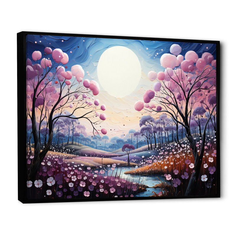 «Meadow Melody I» sur toile, Cadre flottant noir, H 34 po x l 44 po x P 1,5 po
