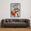 Drôle de grenouille jouant de la guitare - orange, art sur toile de salon