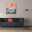  «Sweet Sunset Cottage» par Carrie Sharp, art mural sur toile, 37 po x 37 po