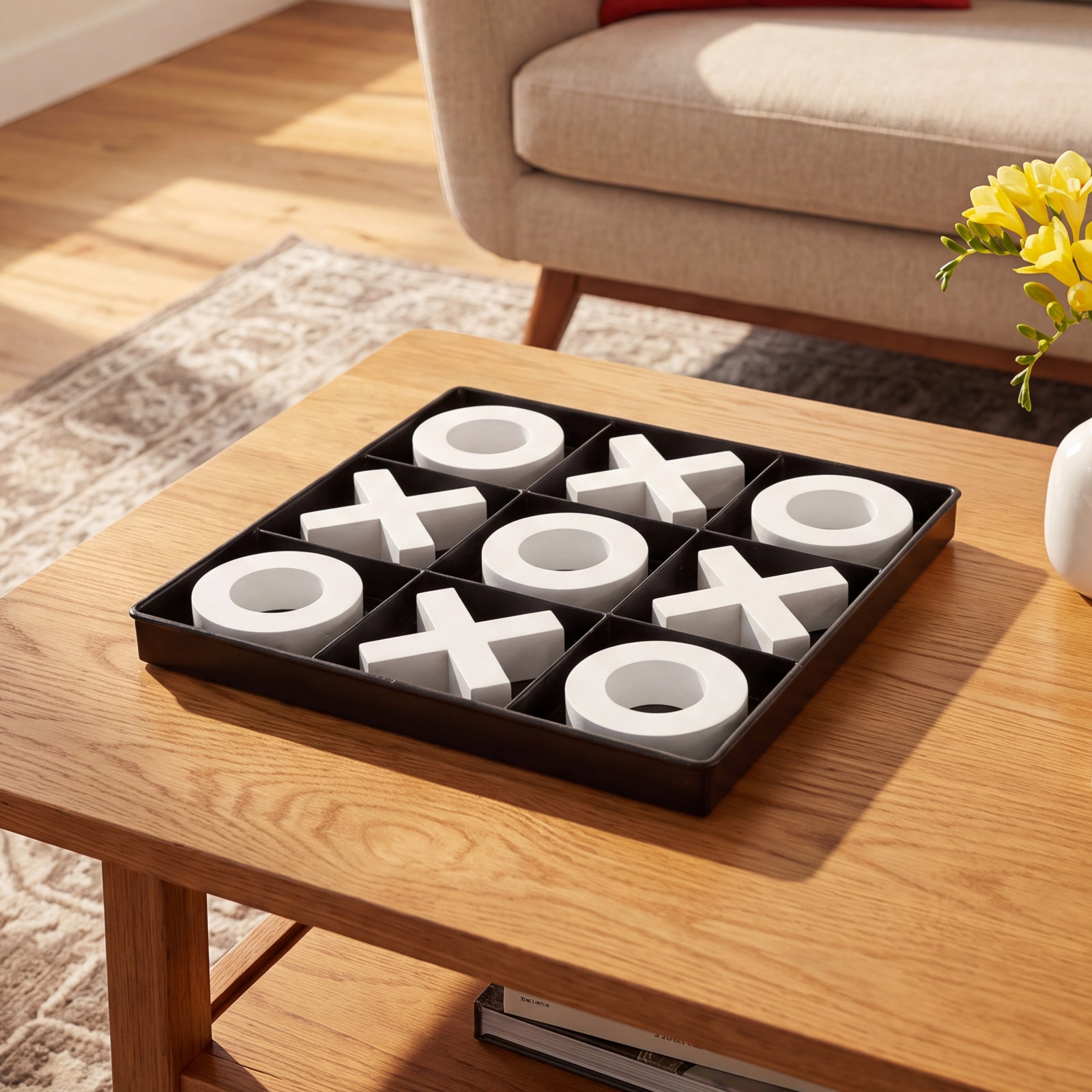 Black Wood Tic-Tac-Toe Game Set