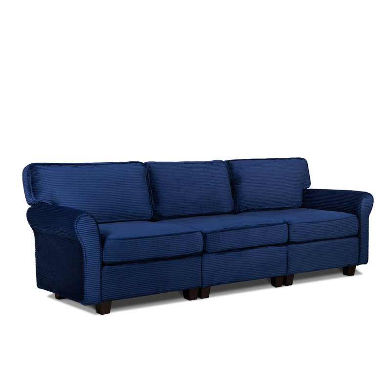Canapé à accoudoirs larges de 94 po, Bleu