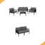 Ensemble de conversation pour patio 5 pièces, ensemble de mobilier modulaire d'extérieur moderne avec table basse carrée, siège profond à coussin épais imperméable pour porche-1052113517-1052113518