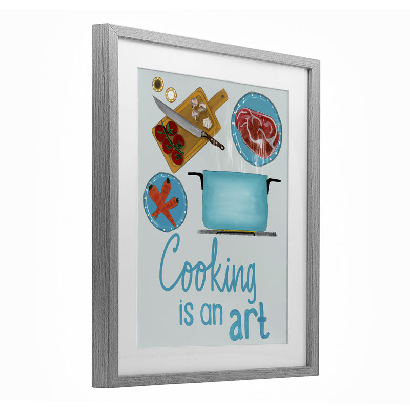 «Kitchen Is An Art», reproduction d'art encadrée sous verre, design par Christine Becker, H 21 po x l 17 po
