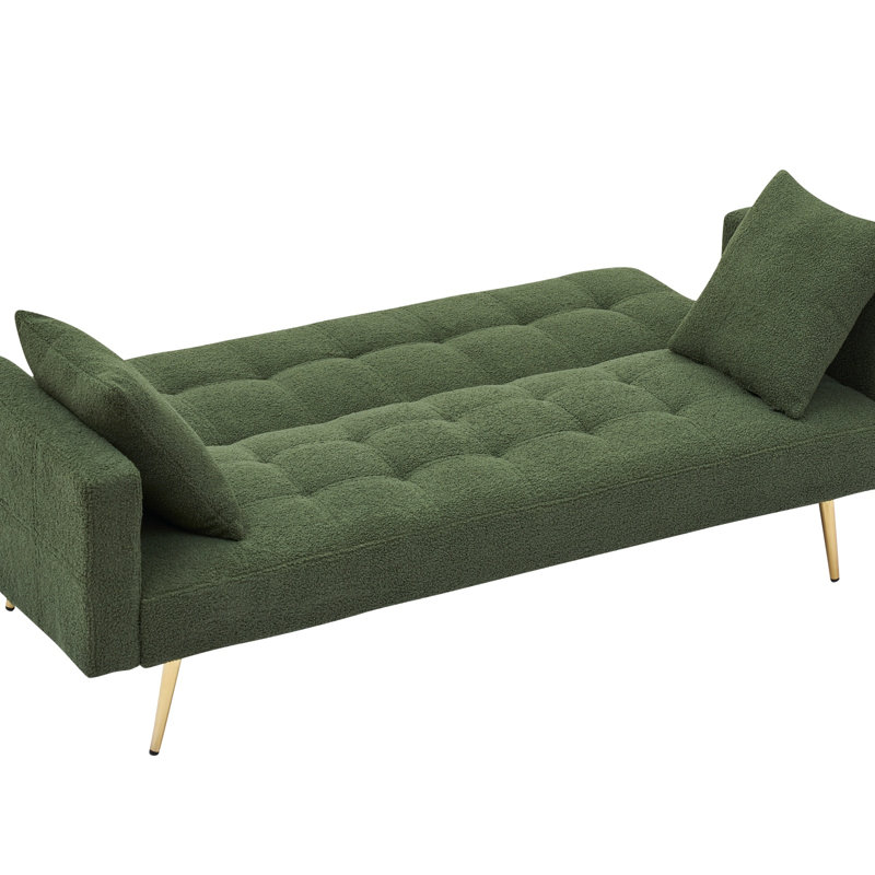 Canapé-lit 71,7 po en molleton beige, Vert