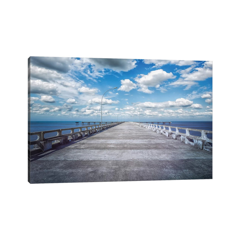 Pier On The Beach by Glauco Meneghelli - Wrapped Canvas Print, 20.32cm H x 30.48cm W x 1.9cm D