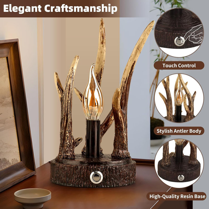 Ensemble de 2 lampes de table Rustic Antler