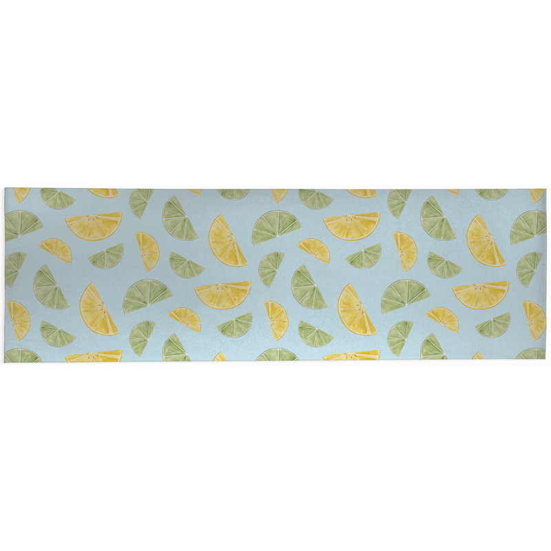 Summer Limes & Lemons Outdoor Rug, Runner 2'6" x 8'