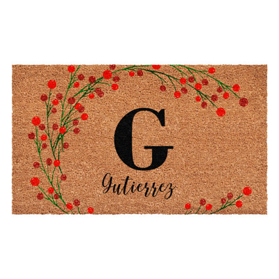 Paillasson baies de Noël personnalisées, lettre G