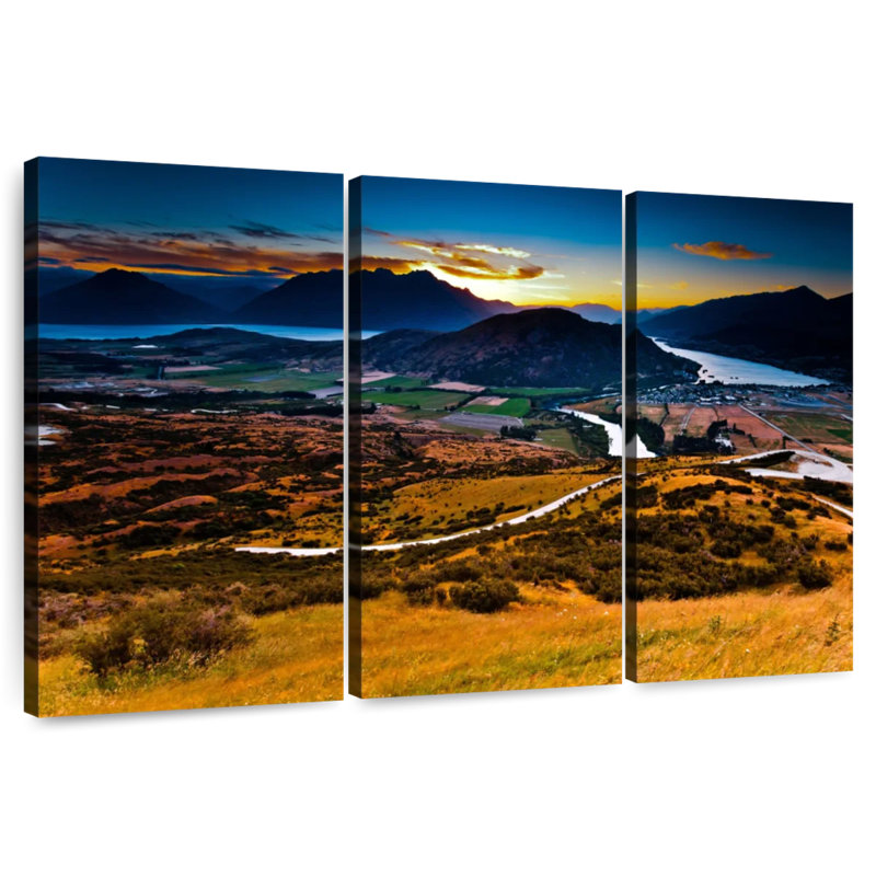 Paysage de la Nouvelle-Zélande, H 42 po x l 65 po