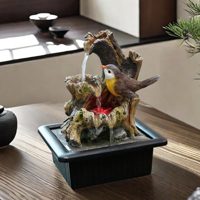 [Zen Rabbit Fountain] Zen & Nature Rabbit Tabletop Water Fountain | Quiet Pump | Promotes Focus, Creativity, Promote Sleep | Reminder To Pause | Home Or Desk