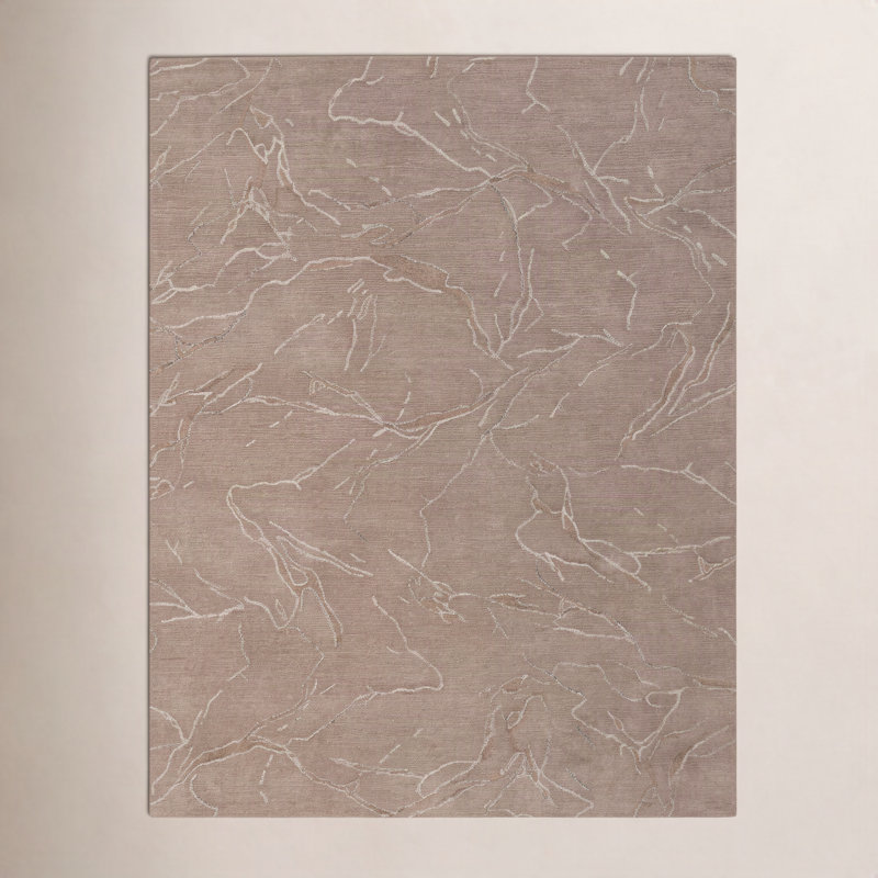 Dannie Ada Hand-Tufted Wool Abstract Area Rug, Rectangle 3' x 5', Clay