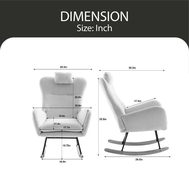 Chaise berçante Liano, Vert foncé