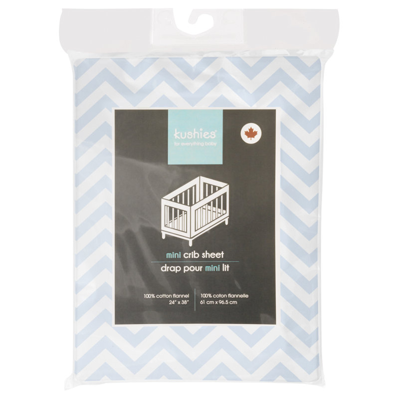 Drap-housse pour lit de bébé Mini, Chevron bleu