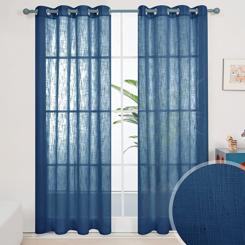 Sheer Curtain Pair, 52" W x 63" L, Taupe