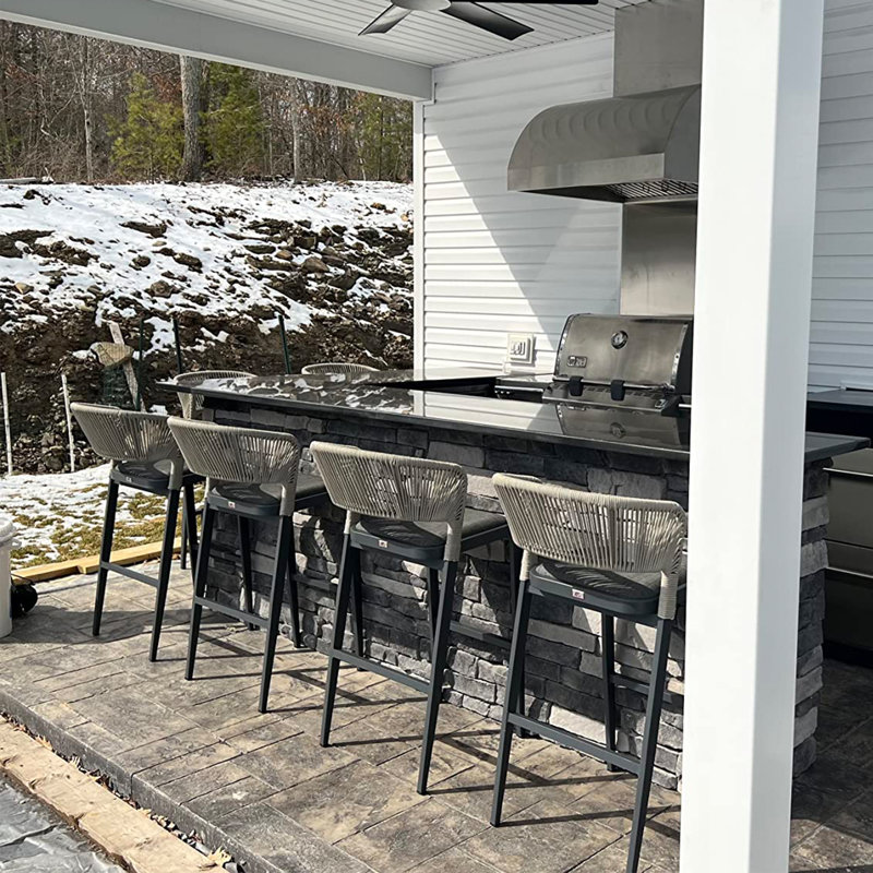Tabouret de comptoir en métal avec coussin 25,79 po