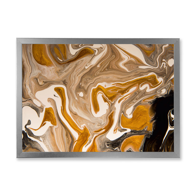 Vague brune avec taches noires et blanches - reproduction sur toile, H 12 po x l 20 po