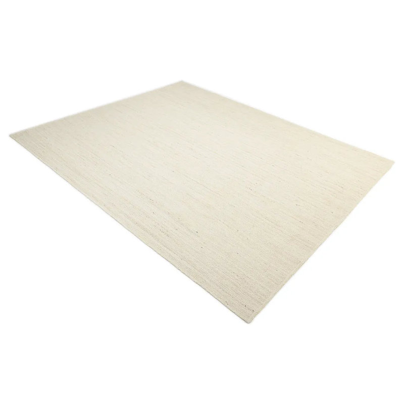 Flatweave Tencel Geometric Area Rug, Rectangle 6' x 9', Beige