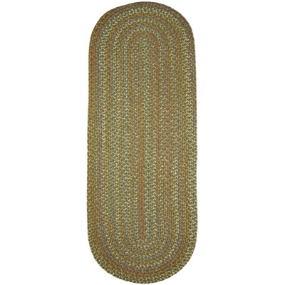 Tapis intérieur / extérieur vert tressé à la main Jopling