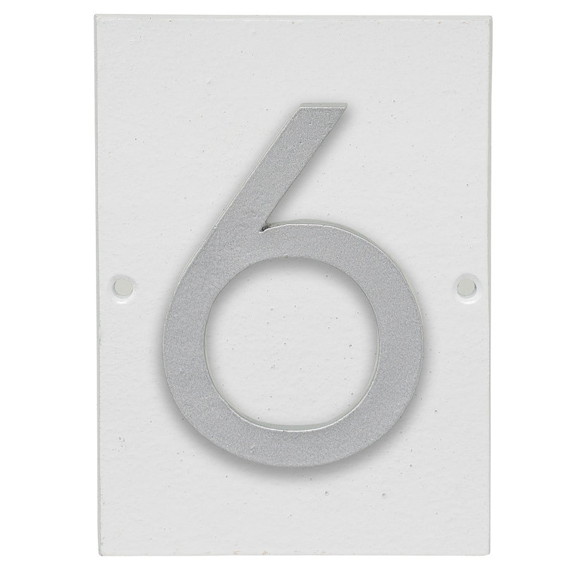 Plaque d’adresse murale sur 1 ligne flottante, Blanc, Argent, Oui